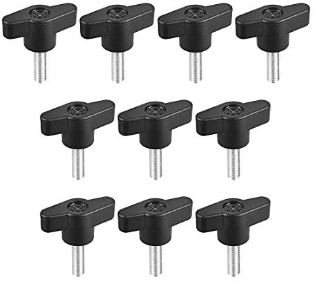 sourcing map 10 Stück Drehgriff Kurbelgriff Kunststoff T-Form M6 x 20 mm | drehbarer Ballengriff Grifflänge Handkurbel