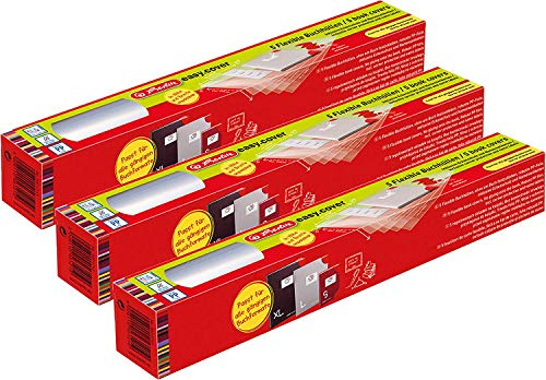 Herlitz Buchhülle easy cover, 5 Stück pro Faltschachtel, 3 Packungen, 50014743-15