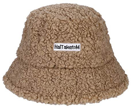 Wintermütze Damen Mädchen Fischerhut Kunstwolle Schlapphut Verstellbarer Bucket Hut Winddichte Wollmütze Eimer Hut Einfarbige Damenmütze Winter Warmer Casual Hut Kappe für Outdoor Alltag Freizeit