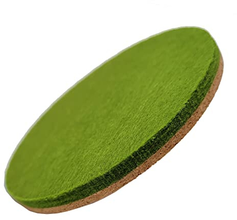 Mokoboho 4 Inch Round Felt and Cork Coasters (Green, 4)