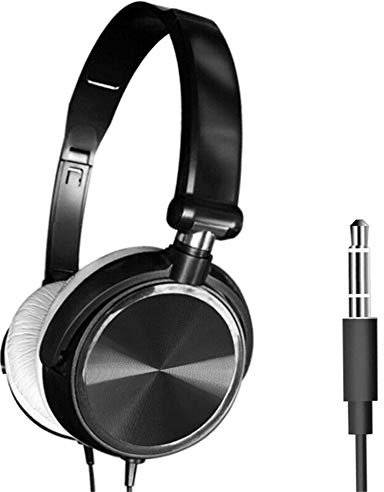 N+B Auriculares con Cable y micrófono, Auriculares con Graves sobre la Oreja, Auriculares estéreo, Auriculares con micrófono para computadora, teléfono, PC, computadora portátil, 3,5 mm (Negro)