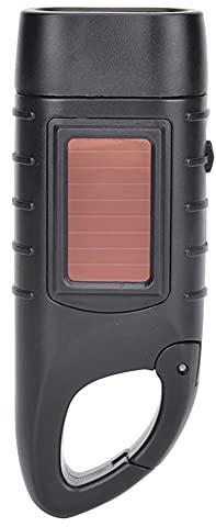 Lampe de Poche D'urgence, AT5503 Lampe de Poche à énergie Solaire à Manivelle Portable LED Torche à Dynamo D'urgence pour le Camping en Plein Air(le noir)