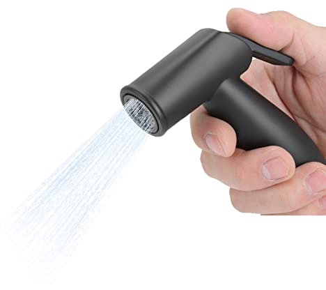 Natudeco Bidet Spruzzatore Testa Bidet Ugello ABS Domestico Bagno Portatile Toilette Spruzzatore Testa Nero Opaco Accessorio Bagno per Cucina e Pulizia WC