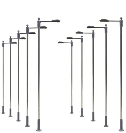 SPORTARC 10Pcs Model Railway Train Lamp Post, 104mm Model Street Lights HO OO Scale LEDs Gauge Model Outdoor Lamp Landscape Layout Scenery Decoration
