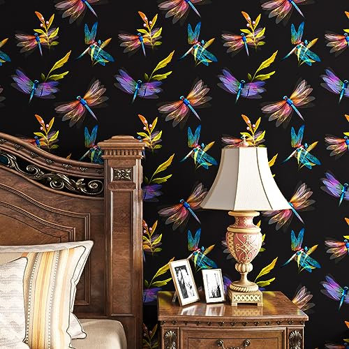 ReWallpaper Tapete Schwarz Muster 44.5cm X 3m Fototapete Selbstklebend Schwarze Tapete Selbstklebend Wand Klebefolie Tapete Möbelfolie Muster