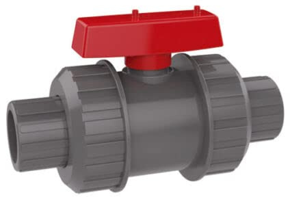 PVC Grey Metric Plumbing Fittings Pipe Tubing for Aquarium Fish Tank Pond Solvent Weld Plumbing Connectors (Double Union Ball Valve, 25mm)