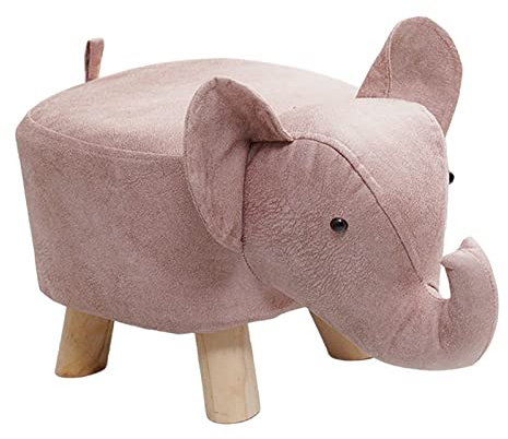 Baoblaze Elefantenbank, Kinderhocker aus Holz, multifunktional, Cartoon-Holz, niedlich, tragbar, Tierfußhocker, osmanischer Hocker für Indoor-Spielzimmer, ROSA
