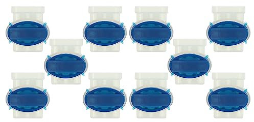 vhbw 10x Kabelverbinder für Begrenzungskabel kompatibel mit Zuchetti Mähroboter - Kabelklemmen, Wasserdicht Blau, Transparent