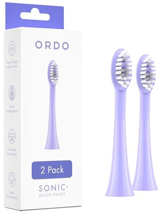 Ordo Testine di ricambio per spazzolino elettrico sonico per la pulizia dei denti, rimozione della placca, in silicone, per pulizia profonda, per adulti, confezione da 2, viola