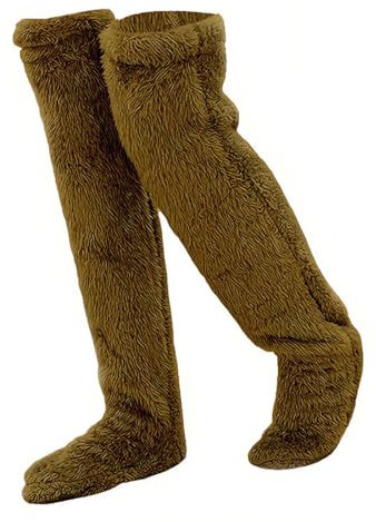 CHDGSJ 1 Paar Winter Oberschenkelstrümpfe, Damen Overknee Socken doppelseitige Fleece-Strümpfe einfarbige Plüsch-Beinstulpen für das Heimbüro(H,75cm/29.5in)