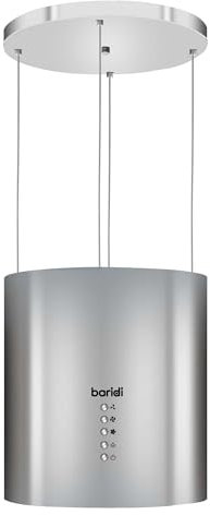 Baridi Island Cooker Hood, Pendant Style, Ø35cm, 3 Speed, LED Lights, Energy Class A, 530m³/h Airflow, Stainless Steel - DH220