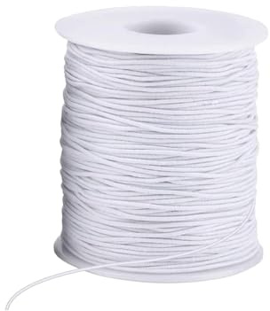 WanWorlder Fil Nylon pour Bracelet 1mm X 50m Cordon Satin De Soie Cordon Bracelet Coulissant Fil Cordon Tissu ÉLastique Fil pour Tisser des Colliers Bracelet Perle Bijoux DIY (White, Taille Unique)