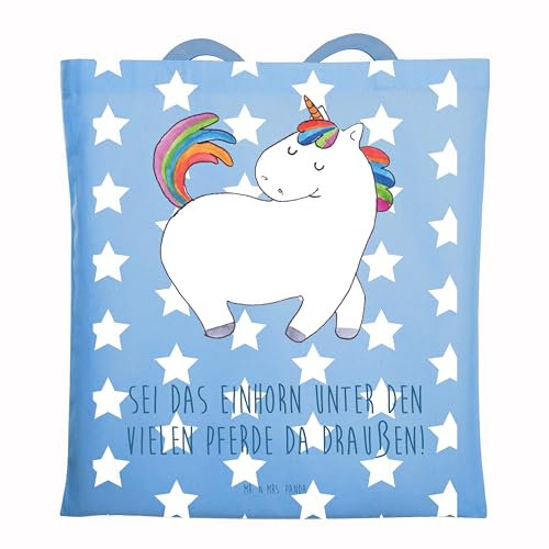 Mr. & Mrs. Panda Laptoptasche Einhorn Stolzieren - Geschenk, Freundin, Umhängetasche, Pferd, Stolz, Schultertasche, Strandtasche, Unicorn, Tasche, Jutetasche, Tote Bag, Einhörner