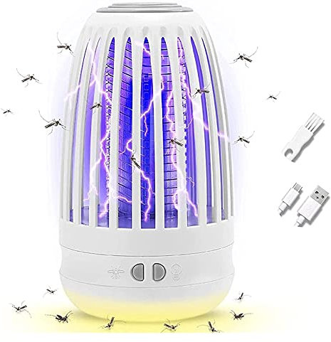Lampe Anti-Moustique Portable Bug Zapper Insecticide Anti-Mouches électrique avec veilleuse Pièges antiparasitaires pour répulsif d'insectes intérieur et extérieur