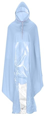 Generisch Manteau de pluie pour vélo adulte avec longueur étendue et épaisseur renforcée Couverture complète Cyclisme Poncho de pluie pour femme, bleu, XXXXL