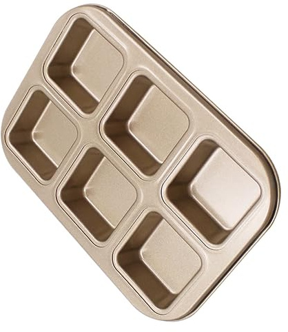 KICHOUSE Square Cake Mold Compartment Household Baking Plate for Bread Baking Tray Kitchen Supplies Gold Carbon Steel Material
