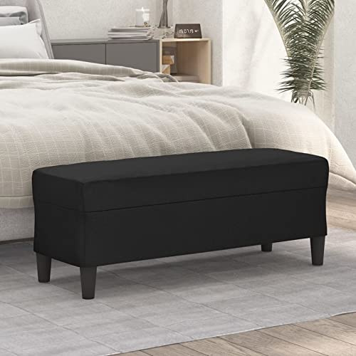 ShGaxin Sitzbank, Flur Möbel, Sitzbank Esszimmer, Bettbank, Flur Deko, Sitzhocker, Truhenbank, Schlafzimmer Möbel, Truhenbank, Schwarz 100x35x41 cm Kunstleder