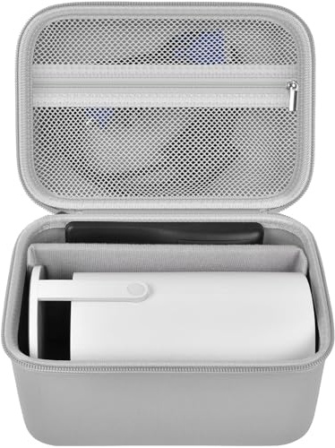 Mini Projector Case Compatible with Magcubic HY300 Pro+ / HY300PRO for ENUOSUMA for Alwtniet Portable Projector 4K 1080P Support, Storage Holder Organizer for Accessories -Light Gray (Bag Only)