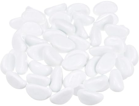 QUARKZMAN Feuerglasperlen für Feuerstellen, Glas-Murmeln Kies Kiesel reflektierende Vasenfüller für Fischbecken Aquarium Dekoration, 1000g/2.2lbs, Weiß