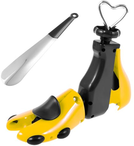KTCINA Schuhspanner Damen und Herren mit Schuhlöffel Ultra Robust Sicher für Größen 35-42 Shoe Stretcher Ergonomisch Stiefelspanner Schuhdehner Schuhweiter für Einstellbare Länge und Breite (Gelb)