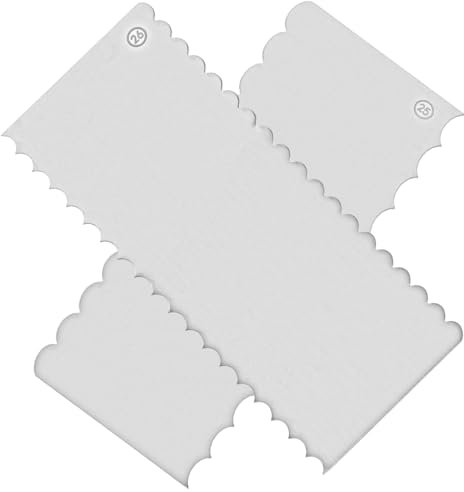 COLLBATH Home Cake Decorator Essentials Set Mit 2 Kuchenkämmen Kuchenglättungswerkzeugen Und Fondant-glättungscreme-schabern