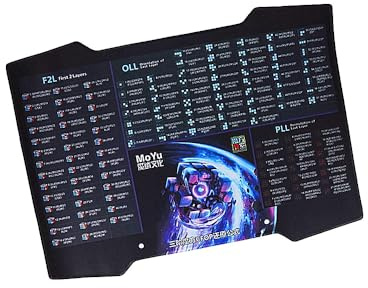 XMDCuber CFOP Cube Mat Black Frosted, Suitable for Speed Cube competitions.Suitable for Speed Cube timers,with CFOP Restoration Formulas 50.8x35.6 cm