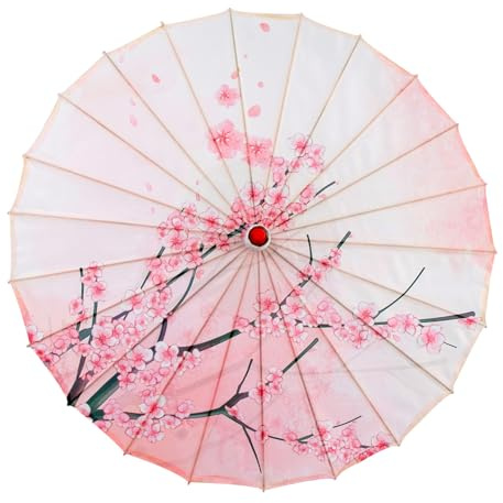LIbgiubhy Ombrelles orientales élégantes avec cadre en bambou - Parapluies en papier huilé pour mariage et cosplay, F, 70 cm