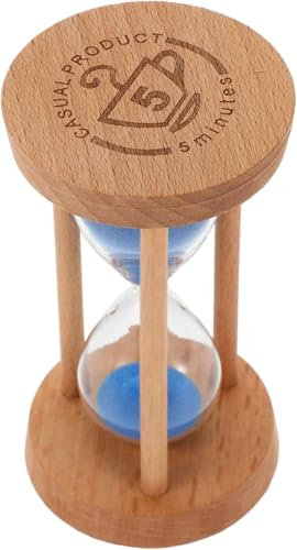Mini temporizador de arena de madera, temporizador de arena de vidrio, herramienta de temporizador de arena de madera adecuado para el hogar y restaurante, temporizador de arena de 5 minutos, adorno