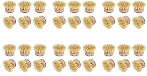 Reinscer Washing Up Brush,Dish Brush,36 Pcs Replacement Brush Heads Wooden Cleaning Dish Brush Refillable Kitchen Beech