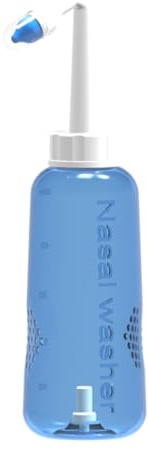 FRCOLOR Irrigador Nasal Botella De Limpieza 500 Ml Válvula Automática Para Adultos y Niños Lavado Nasal Doméstico Dos Boquillas Pulsador Control Fácil