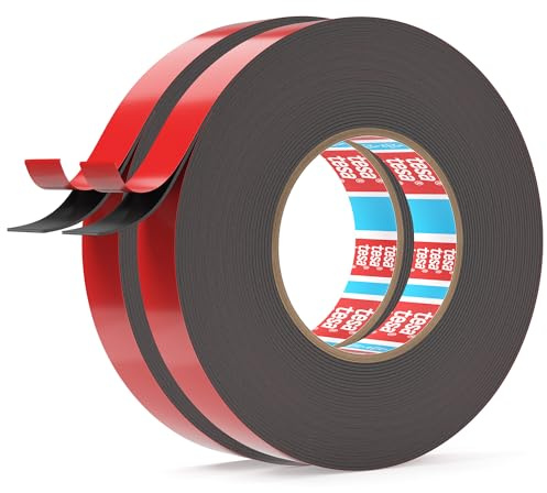 EMITEVER Nastro Biadesivo Extra Forte 6411-11mX10mm, 2 Rotoli Nastro per Montaggio con Adesivo LSE, Alta Prestazione ed Elevata Adesione Iniziale, per Installazione Permanente su Multipli Substrati