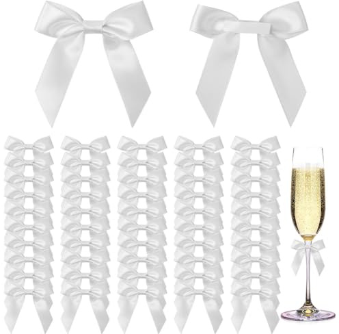 AOOSA 50 Stück Kleine Schleifen Selbstklebend, 6 × 6 cm Geschenkschleifen | Geschenk Schleifen, geschenkband weihnachten, Geschenk Deko für Hochzeiten und Geschenkverpackungen, Basteln