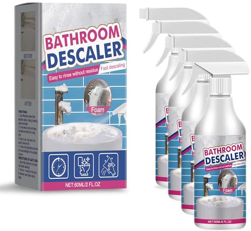 Fleckenentferner für Hartnäckige Flecken, 2025 Multifunktional Duschkabinenreiniger, Kalkentferner Dusche Stark für Glas Kanalisation Toiletten (240ml)