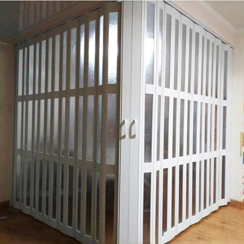 L-förmige Akkordeon-Falttür aus PVC, platzsparende Lösung für Küche, Terrasse, Balkon, Badezimmer