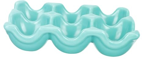 ROMISBABA Portauova Conservatore Uova da Cucina Fessure 6 Scomparti in Ceramica Verde Scuro Organizer per Uova Vassoio Portauova di Dimensioni Standard per Frigorifero