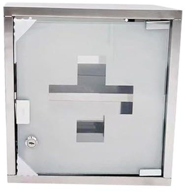 WNDUOKXH Caja de primeros auxilios compacta de capas para montaje en pared, duradera, organización y solución almacenamiento seguro. Gabinete primeros auxilios capas acero inoxidable.