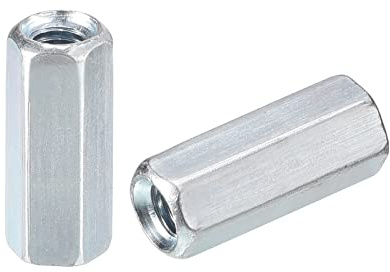 QUARKZMAN 40 Stück Langen Sechskantmuttern, M5x8x20mm Kupplungsmutter | Verzinkter Kohlenstahl Sechskant Gewindestangenverbinder Für Möbel Elektronik Industrie