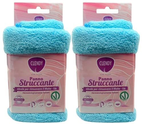 2X Panno Struccante, Ideale per Rimuovere il Make-Up, Riutilizzabile e Lavabile, (Colori Assortiti)