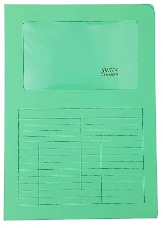 Blasetti Dokumentenmappen mit Fenster - SINTEX TÜRKIS Dokumentenordner für Büro, Format A4, Farbe Türkis, Packung mit 50 Stück, 120 g/m² Papier, Auf zwei Seiten offen. | Ordner mit Fenster A4 22 x 31 cm, Papier 120 g FSC, doppelseitig geöffnet, Tabelle bedruckt