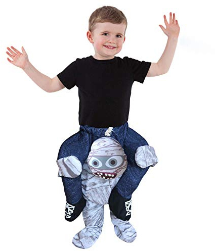 Morph Mumie Piggyback-dräkt för barn - Halloween-mumiedräkt - Rolig utklädnad för fester, En storlek
