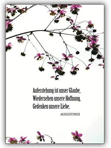 Kartenkaufrausch 4 Trauerkarten (4er Set): Trauerkarte: Auferstehung ist unser Glaube, Wiedersehen unsere Hoffnung. – einfühlsame Beistandskarte um dem Trauerhaus in tiefer Trauer zu kondolieren