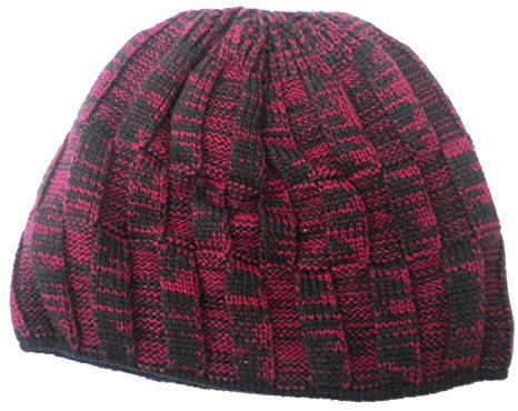 Herrenmützen Pudelmütze Strickmütze Wintermütze gefüttert Farbauswahl (One Size 56-59, Rot)