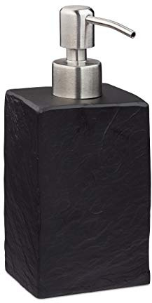Relaxdays Seifenspender, 200 ml, nachfüllbar, Bad, WC, Küche, Flüssigseifenspender, Polyresin, Edelstahlpumpe, Farbwahl | Flüssigseifenspender, Polyresin, Edelstahlpumpe