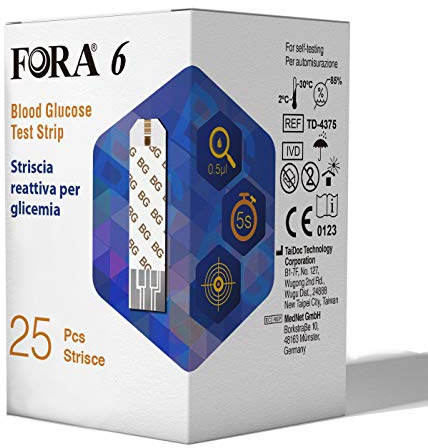 Glykemia FORA6 Teststreifen - Box 25 Streifen in Folie