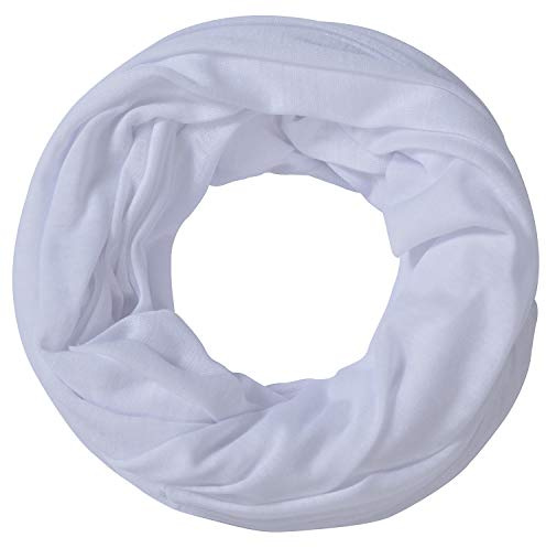 Miobo Snood Bufanda tubo para hombre y mujer, Blanco., L