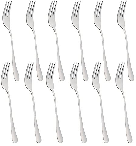 12 Tenedores Postre Acero INOX y acabado brillante. Colección Minimal (Tenedor de Postre)