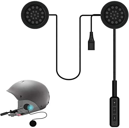 Hongu Cuffie Bluetooth 5.0 per Casco da Moto, Caschi Auricolari Auricolari Vivavoce, Cuffie, Sport Microfono per Lo Sci Arrampicata Ciclismo