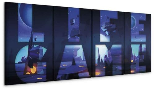 murando - Akustikbild Set für Gamers Spielkonsole Bilder Akustikschaum Hochleistungsschallabsorber Schallschutz Leinwand 4 tlg Wandbild Raumakustik Schalldämmung bunt Gaming