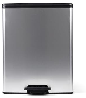 CURVER DECO DUO BIN Mülleimer, Kunststoff, Silber metallic, 2 x 26 L