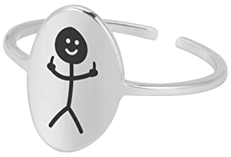 Dreamtimes Funny Smiley Face Figur Gebärdensprache Einstellbare Ringe für Männer Frauen Mittelfinger Niedlich Trendy Ring Geschenk Ring für Paare